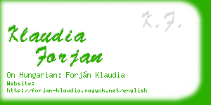 klaudia forjan business card